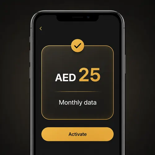 Illustration of an AED 25 mobile data offer